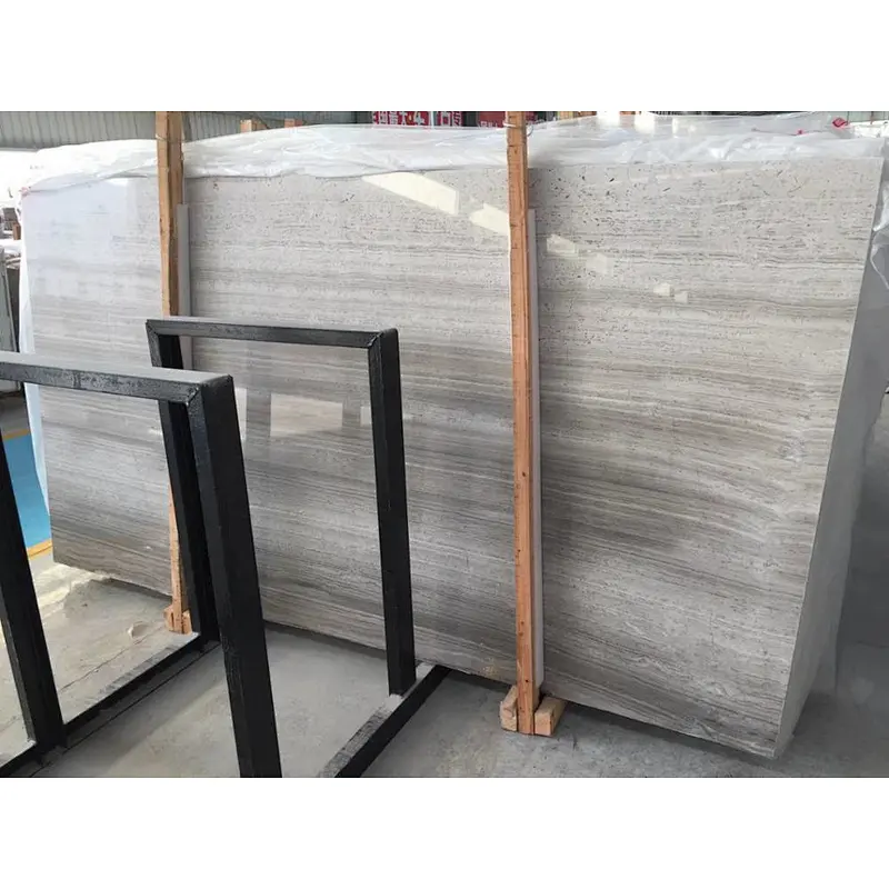 Grey wooden look marble salb and tile for indoor and outdoor decoration