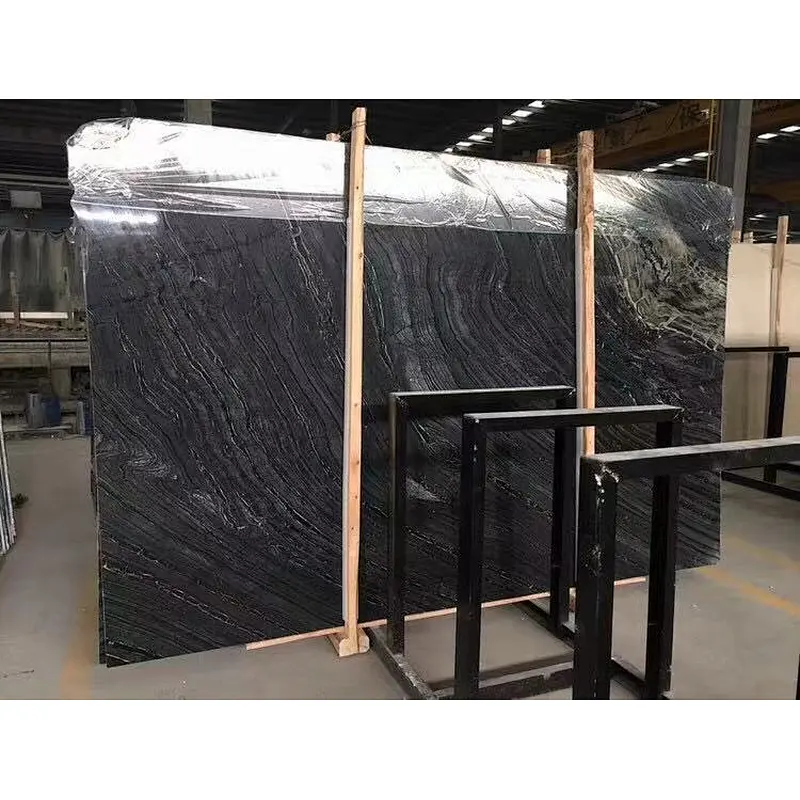 Chinese Black Marble slab cut to size marble tile for inoor and exdoor decoration