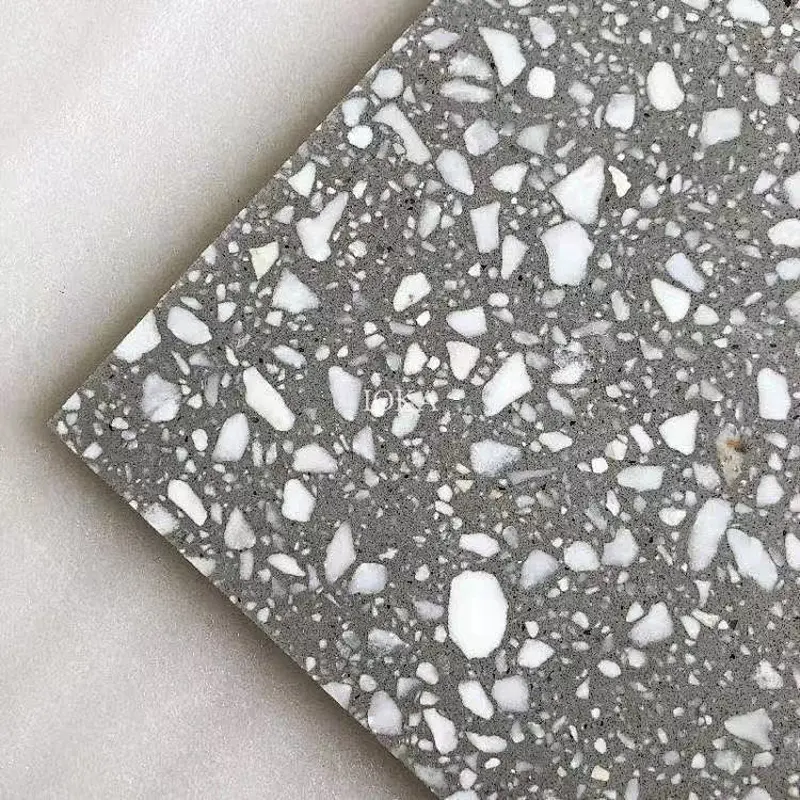 Gray terrazzo tiles for interior and exterior decoration