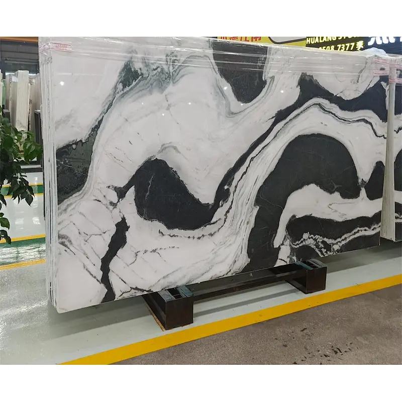 Chinese  factory panda white marble slab for floor