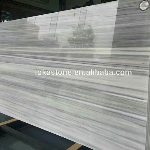 Provisions Stripe White Marble with Black Veins Tiles for Floor