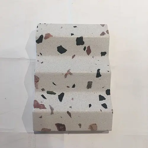 White Terrazzo stone Soap Dish Gift Set