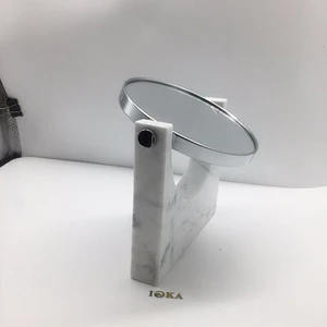 Home Decoration Small Makeup Mirror Made of Carrara White Marble