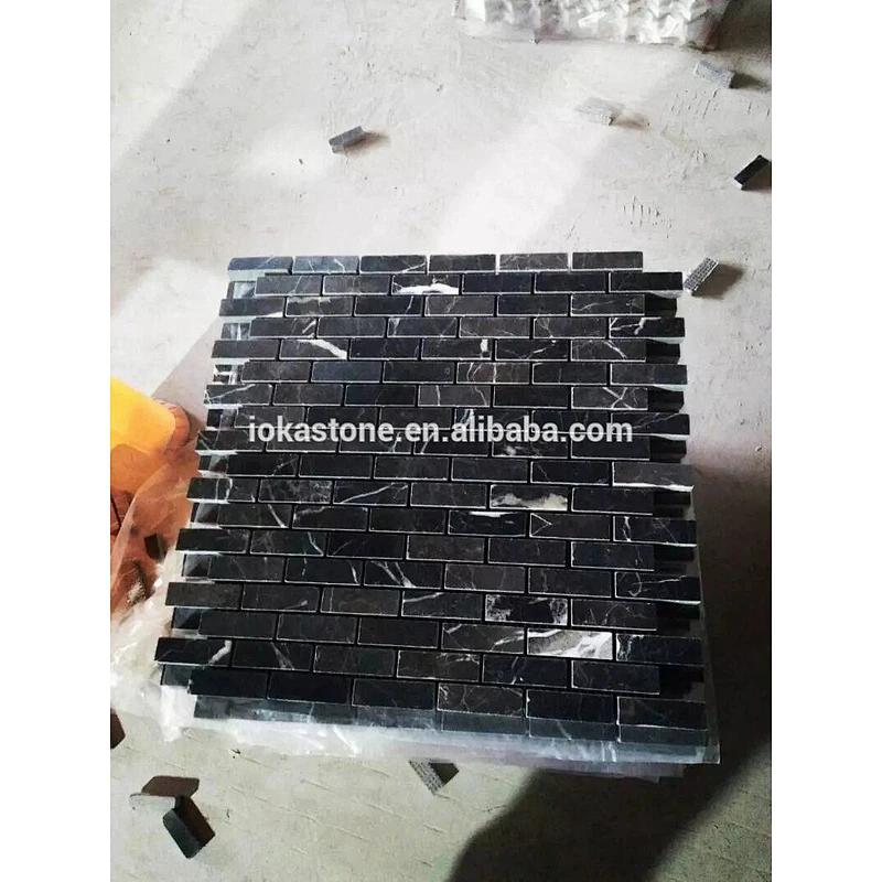 IOKA   Black Strip Shape  Mosaic Tiles For Bathroom And Kichen Backsplash