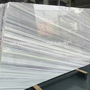 Provisions Stripe White Marble with Black Veins Tiles for Floor