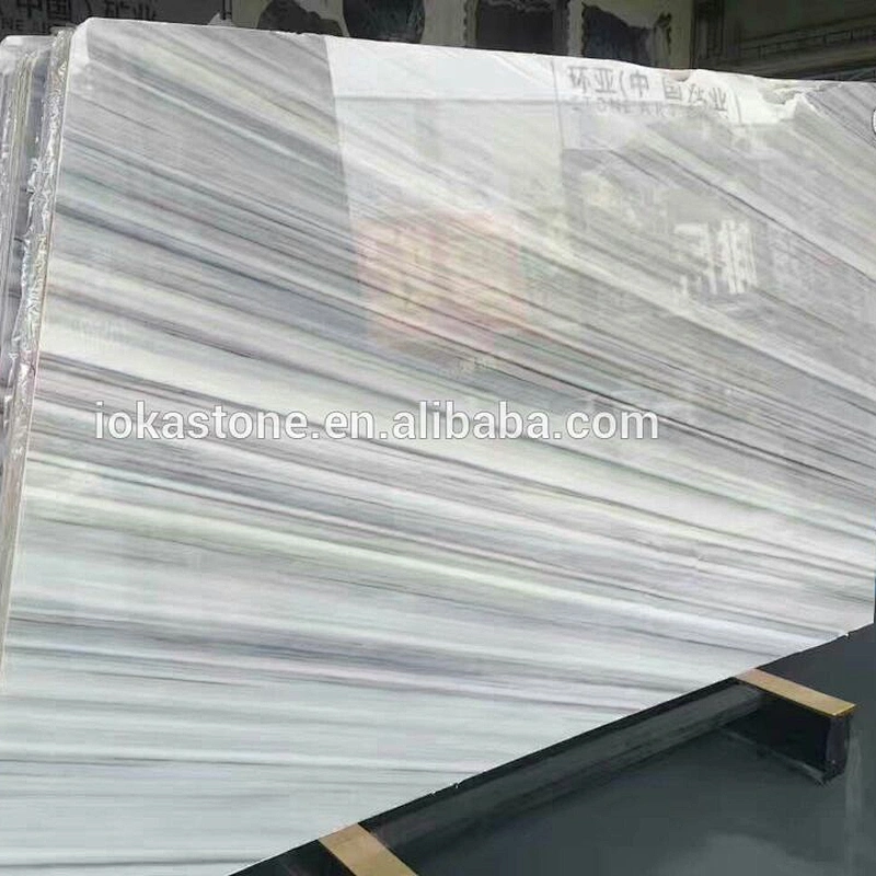 Provisions Stripe White Marble with Black Veins Tiles for Floor