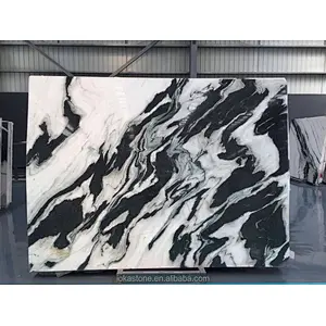 Chinese factory polished  panda  white marble slab for floor tile