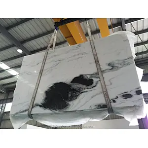 Chinese factory polished  panda  white marble slab for floor tile