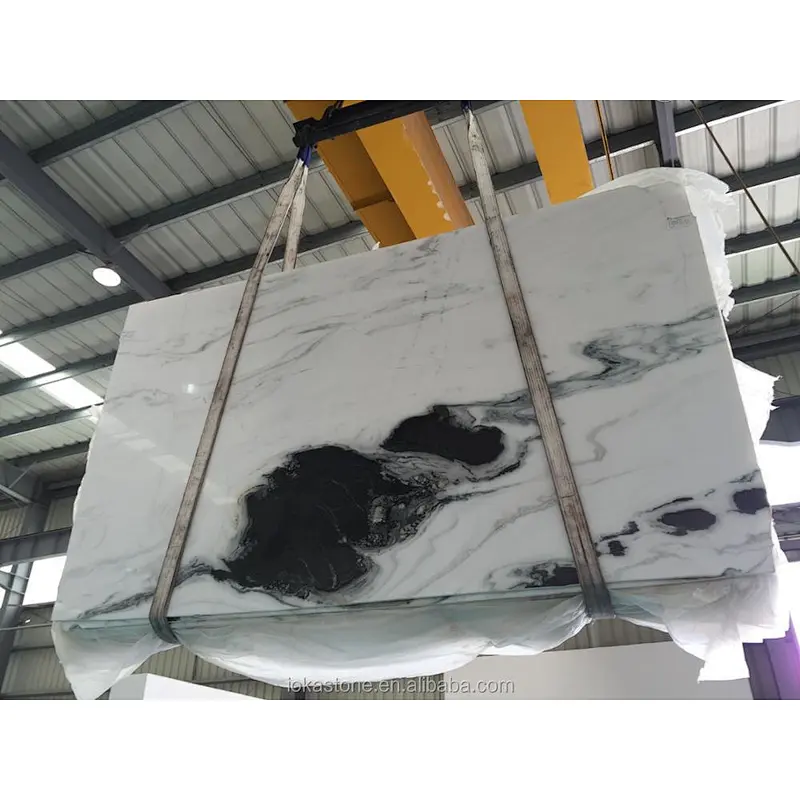 Chinese factory polished  panda  white marble slab for floor tile