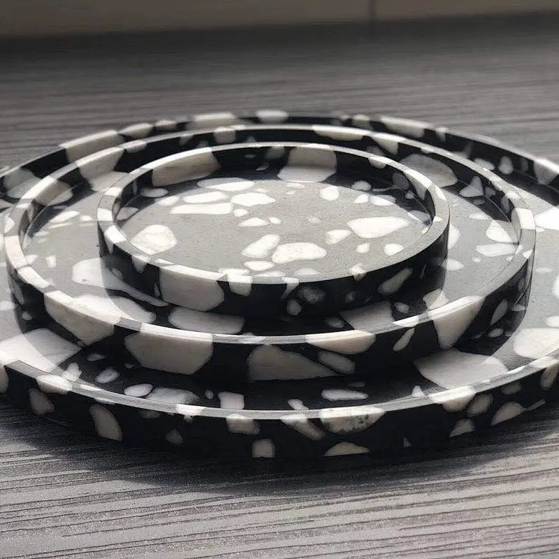 Cement Terrazzo Table Tray or Coaster