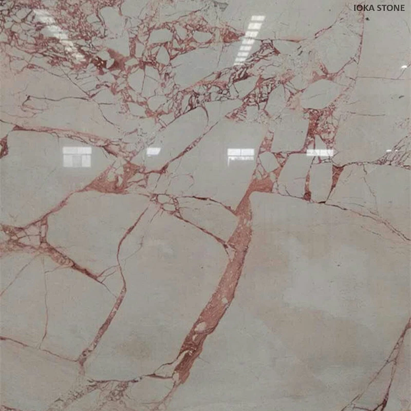Desert pink marble home decorative tiles beige white marble pink veins