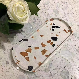 Cement Terrazzo Tray and Coaster for gift set