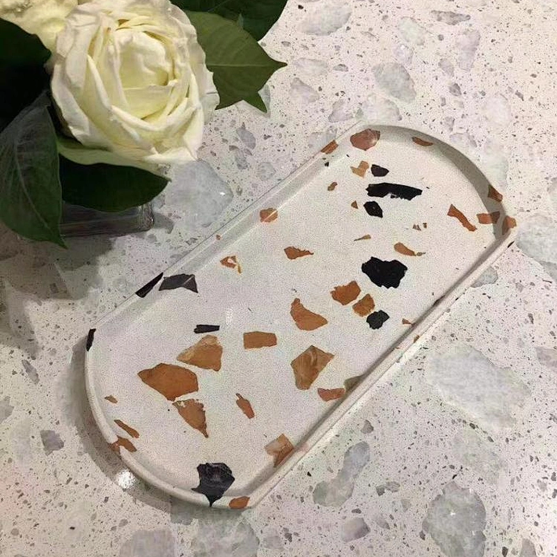 Cement Terrazzo Tray and Coaster for gift set