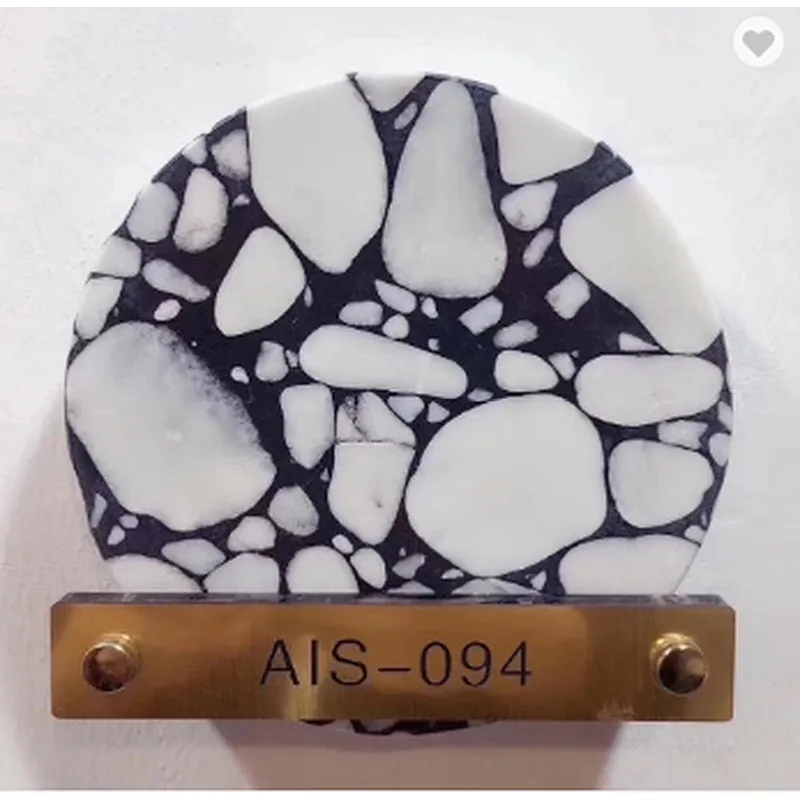 Artificial Cement Terrazzo Stone Black or White Table Tops with big grain