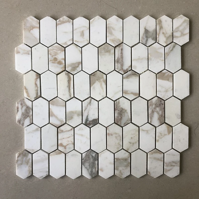 Polished white marble mosaic  tile  mosaic backplash for bathroom