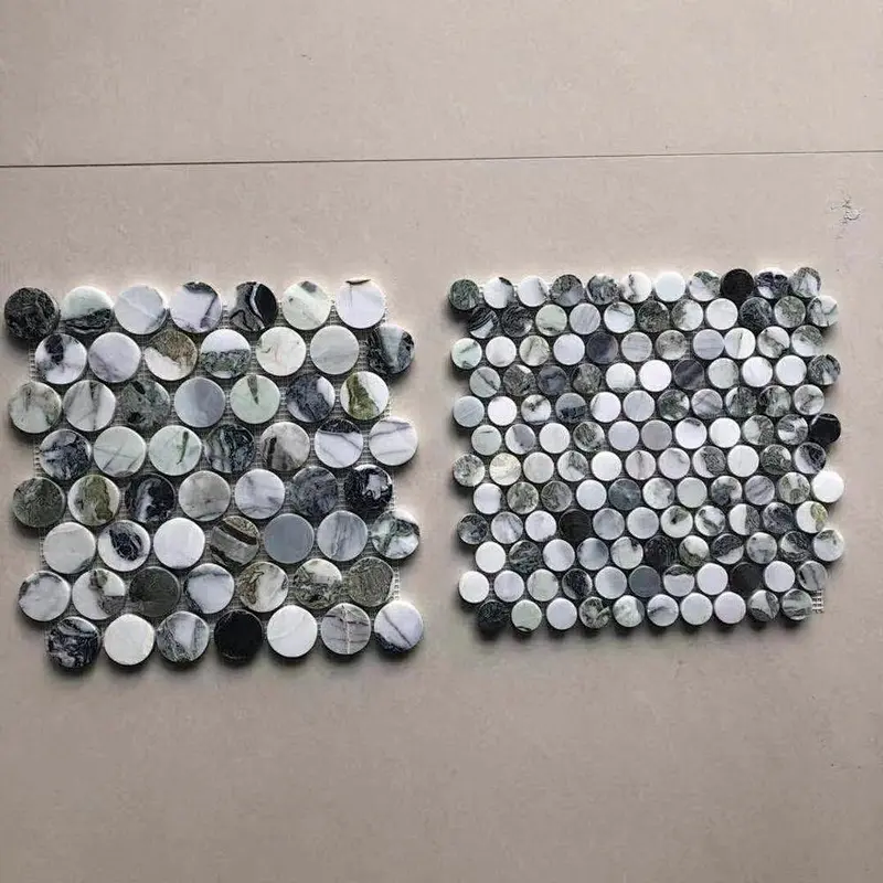 Natural Green marble round mosaic tile for interior decoration