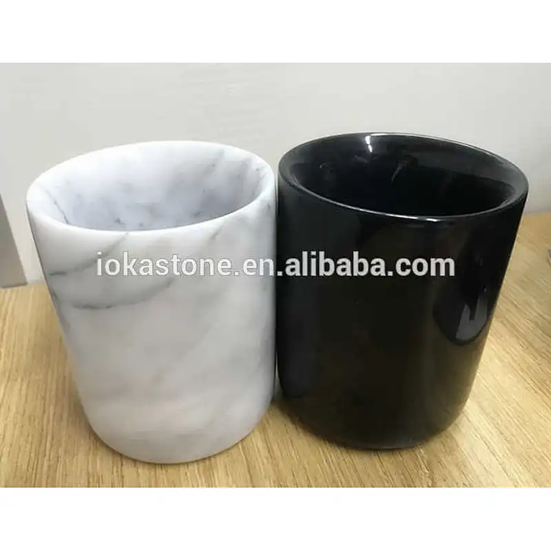 Natural stone candle jar White marble candle jar onxy  candle holder for home decoration