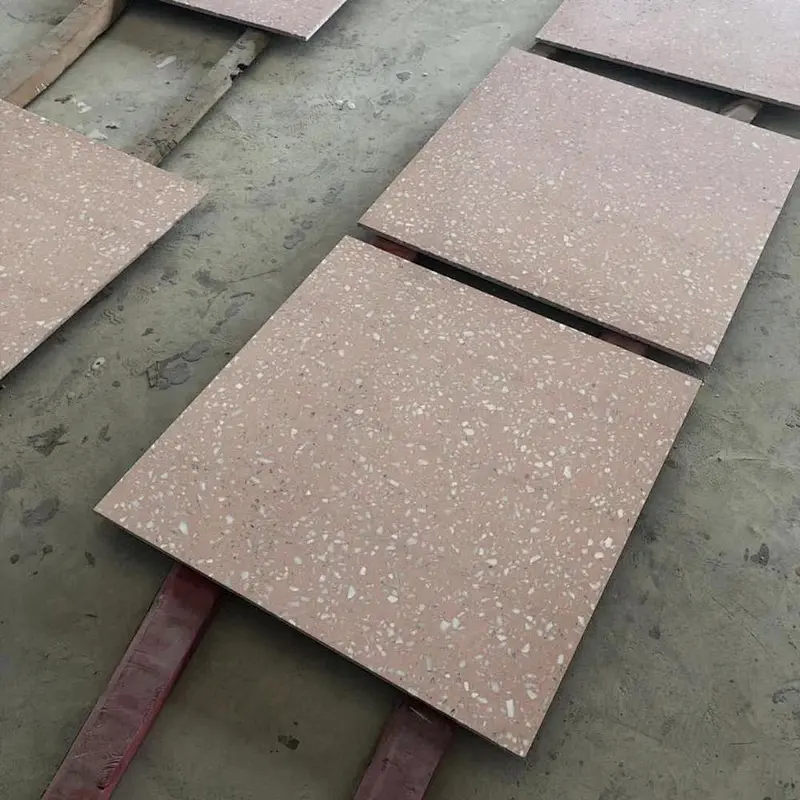Cement Pink color Terrazzo Flooring Tile and Big Slabs
