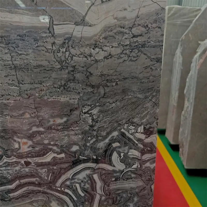 High Quality polished    grey marble slab  with natural grains