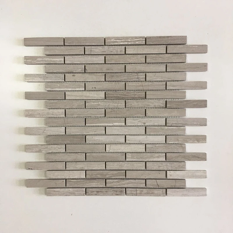 High Quality Strip white wooden marble mosaic tile