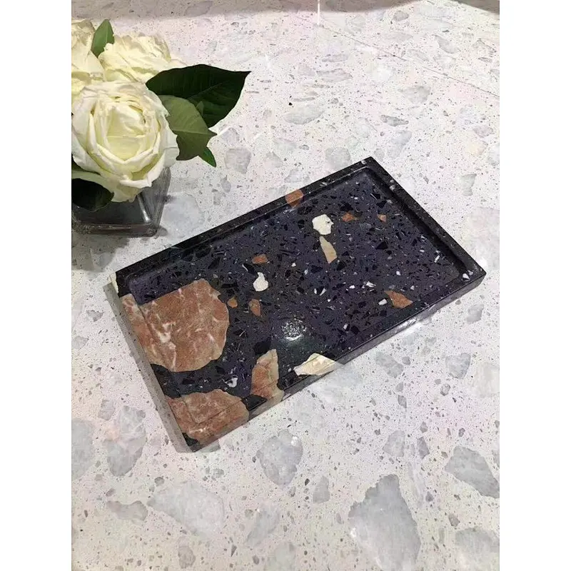 Cement Terrazzo Tray and Coaster for gift set