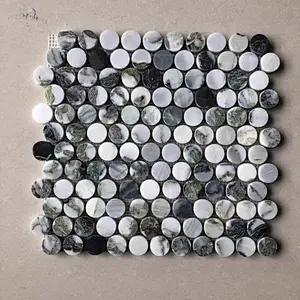 Natural Green marble round mosaic tile for interior decoration