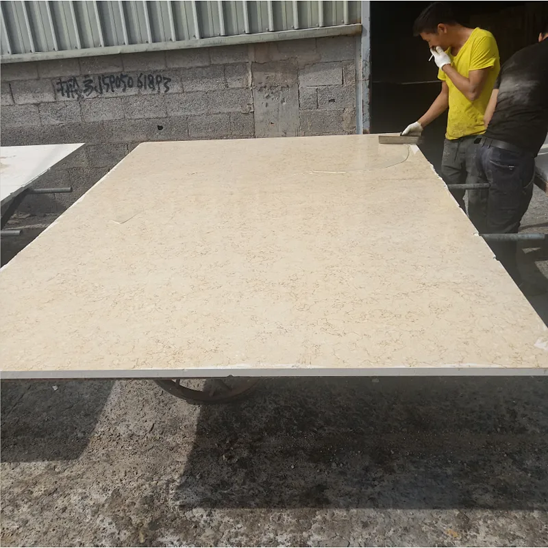 Polished Beige marble flooring natural marble slab
