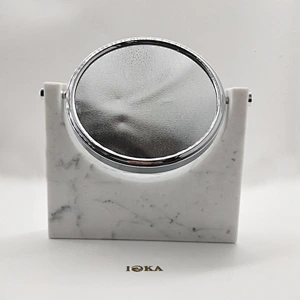 White Real Marble Stone Silver Mirror for Sale