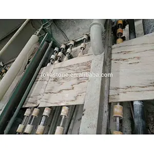 Palisandro Oniciato White Marble Slab with Gold Veins