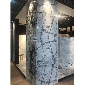 Natural Stone Supplier For Turkish milas   Lilac White Marble  Slabs With Black Grains