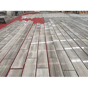 Grey wooden look marble salb and tile for indoor and outdoor decoration