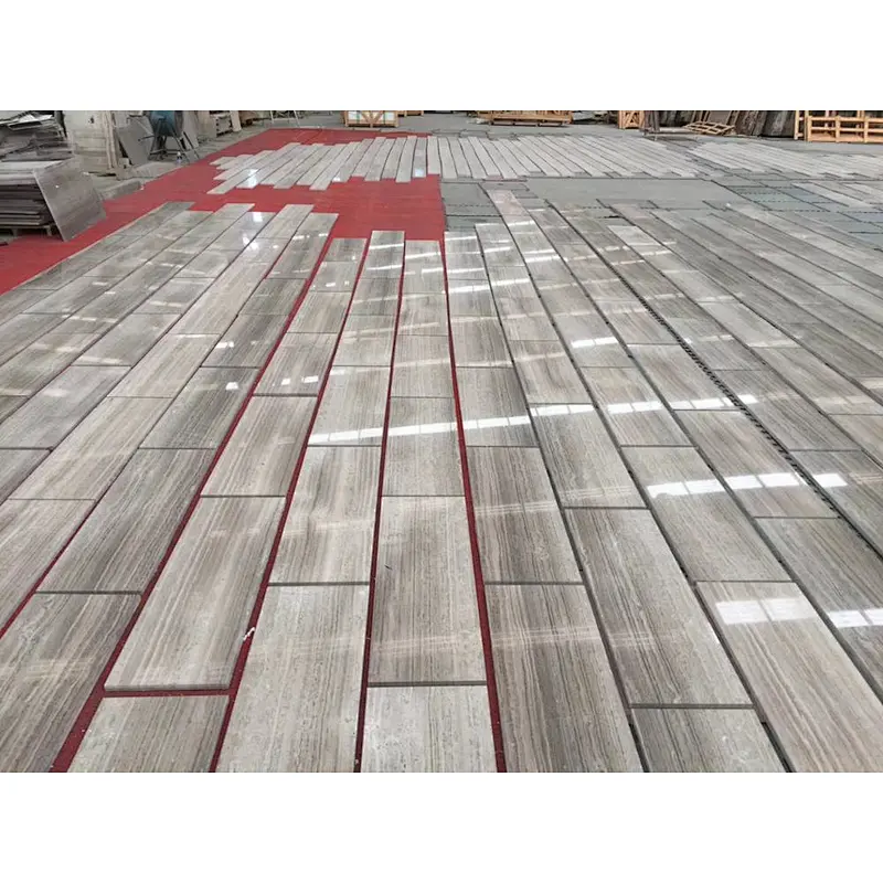 Grey wooden look marble salb and tile for indoor and outdoor decoration
