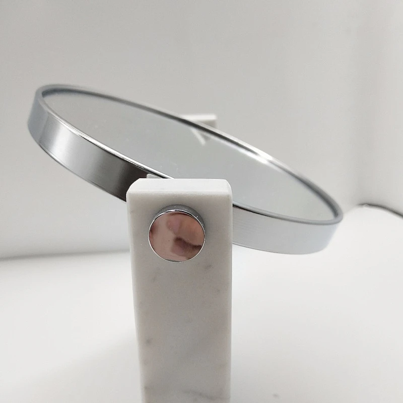 Home Decoration Small Makeup Mirror Made of Carrara White Marble