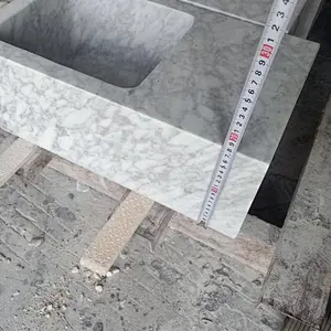 Natural Carrara White marble bathroom and kitchen sink and basin