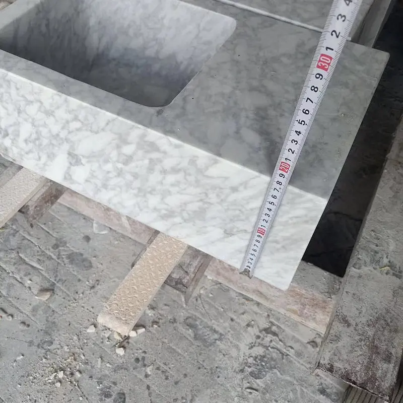 Natural Carrara White marble bathroom and kitchen sink and basin