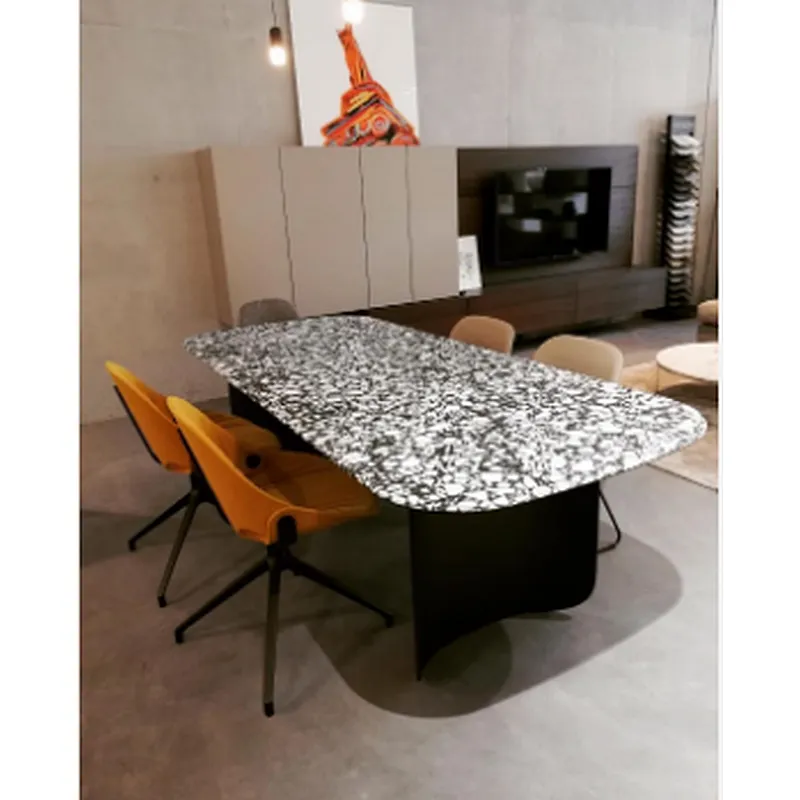 Artificial Cement Terrazzo Stone Black or White Table Tops with big grain