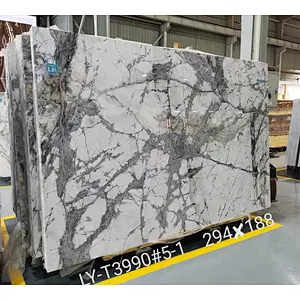 Natural Stone Supplier For Turkish milas   Lilac White Marble  Slabs With Black Grains