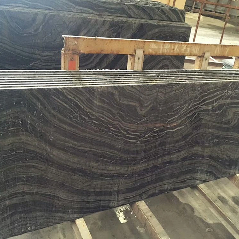 Chinese Black Forest Wood marble tile for floor and countertop