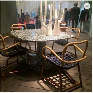 Artificial Cement Terrazzo Stone Black or White Table Tops with big grain