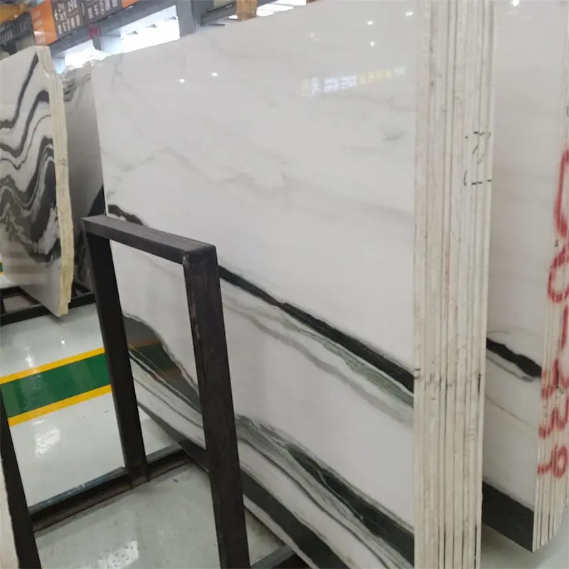 Chinese  factory panda white marble slab for floor