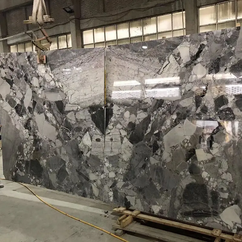 Natural Grey Marble with Big Flower Slabs