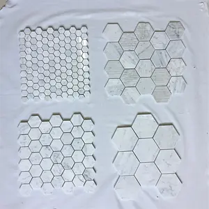 Best selling carrara hexagon white marble mosaic  tiles for home decoration