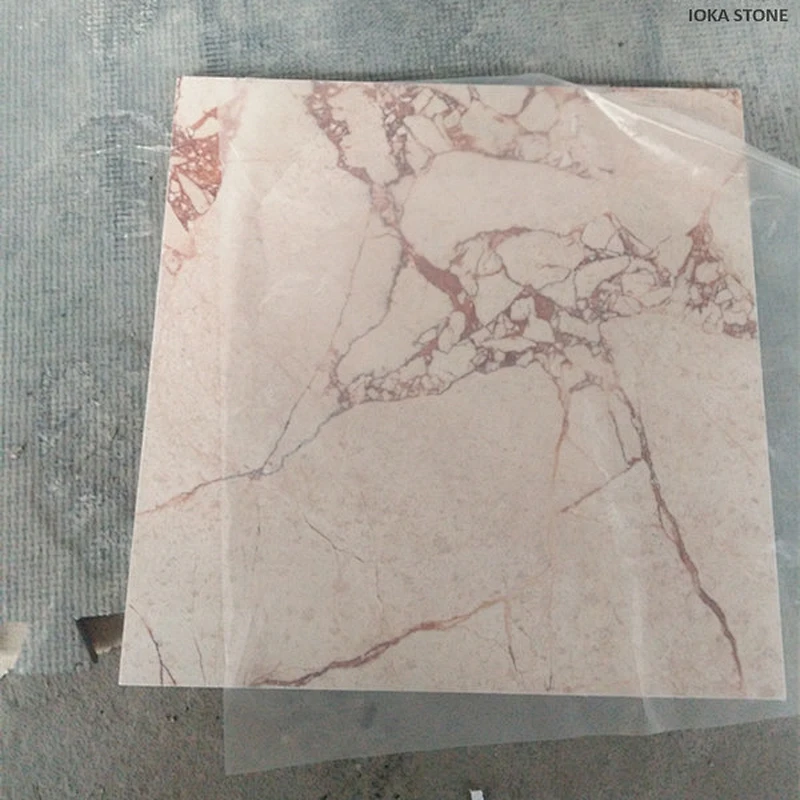 Desert pink marble home decorative tiles beige white marble pink veins