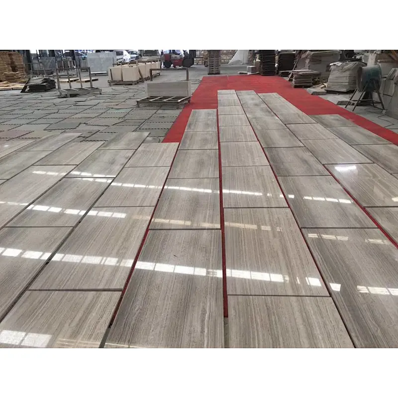 Grey wooden look marble salb and tile for indoor and outdoor decoration