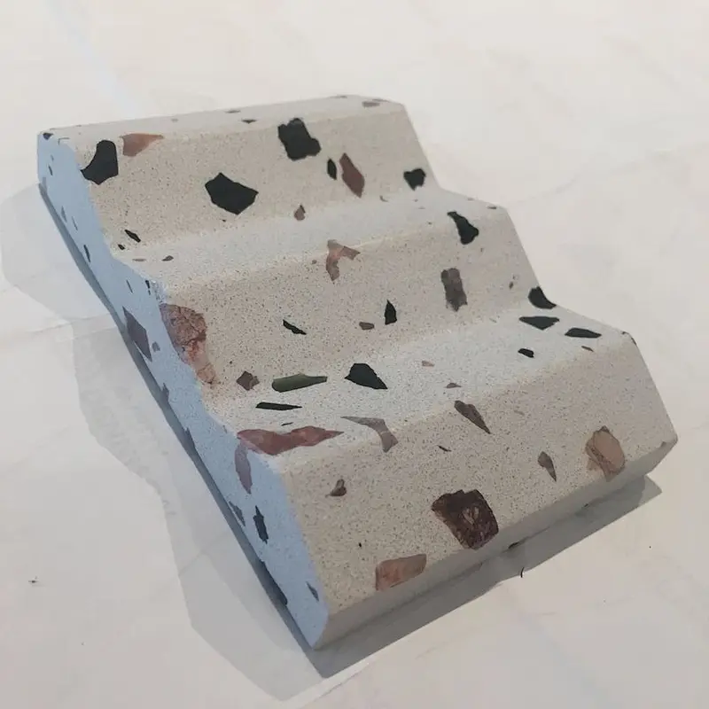 White Terrazzo stone Soap Dish Gift Set