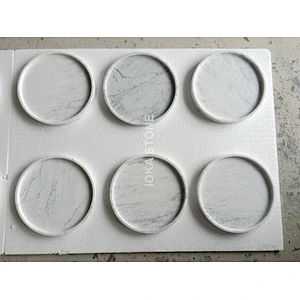 Carrara White Marble Round Tray