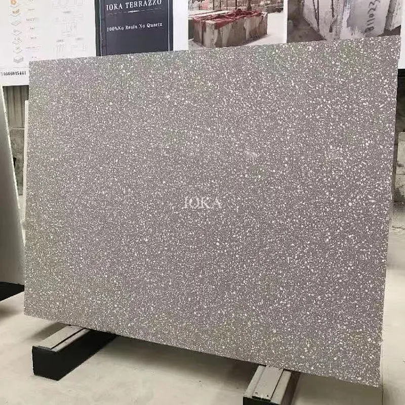 Gray terrazzo tiles for interior and exterior decoration