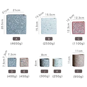 Cement terrazzo flower pot