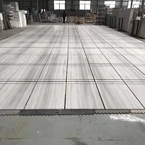 Natural White Wooden marble plate for floor tile