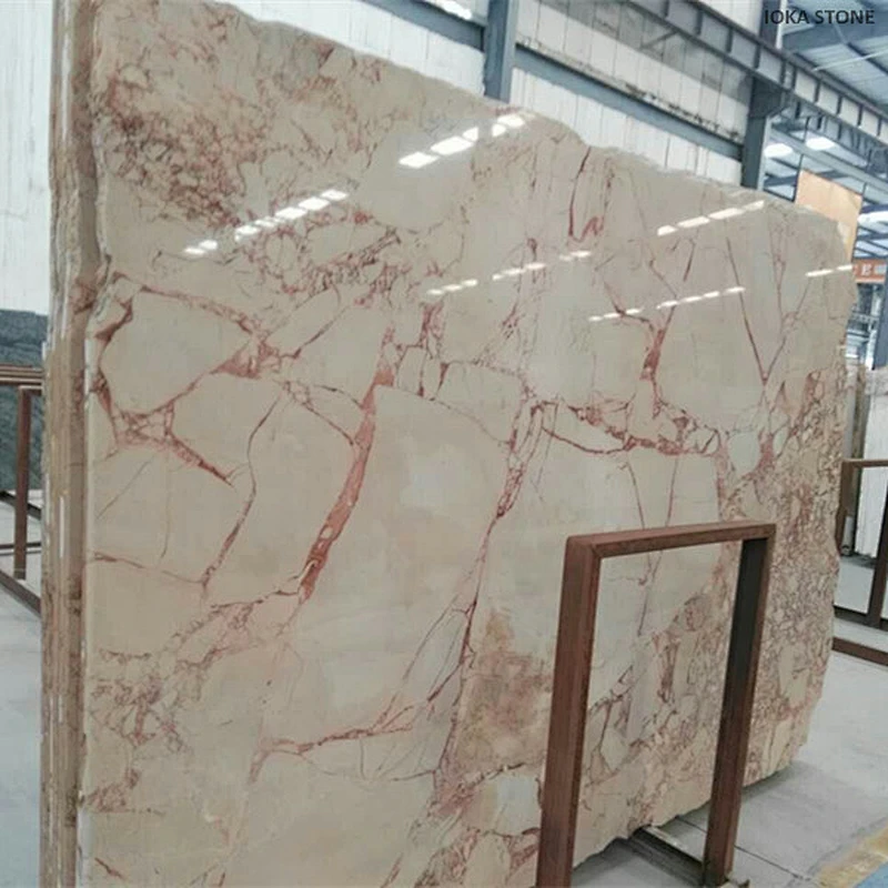 Desert pink marble home decorative tiles beige white marble pink veins